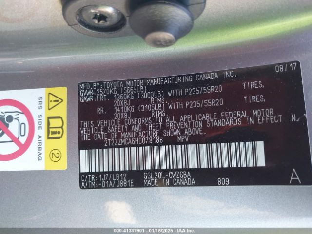 2T2ZZMCA6HC078188 Lexus RX 350