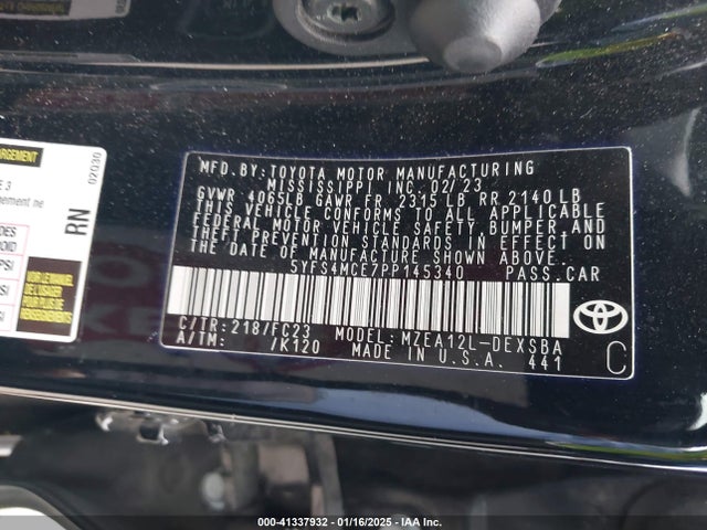Toyota COROLLA SE 2023 5YFS4MCE7PP145340 Image 9