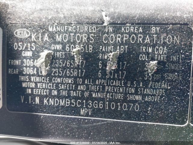 KNDMB5C13G6101070 KIA SEDONA LX