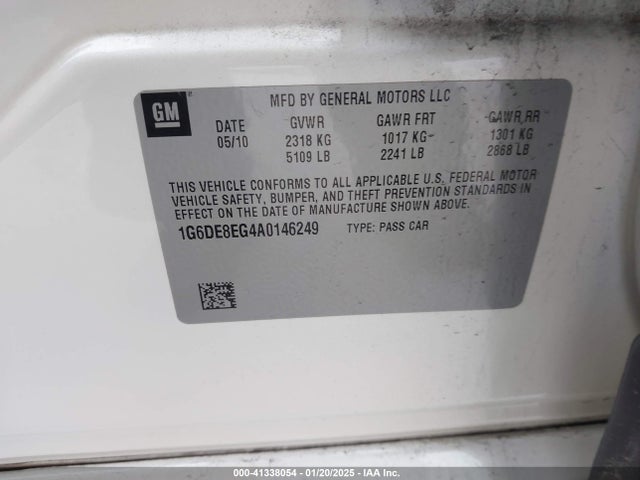 2010 CADILLAC CTS 1G6DE8EG4A0146249 Photo 8