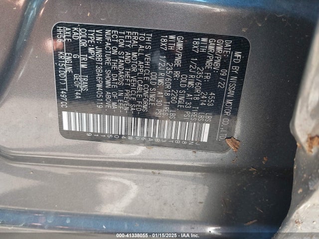 JN8BT3BA6PW405119 Nissan Rogue Sv Fwd