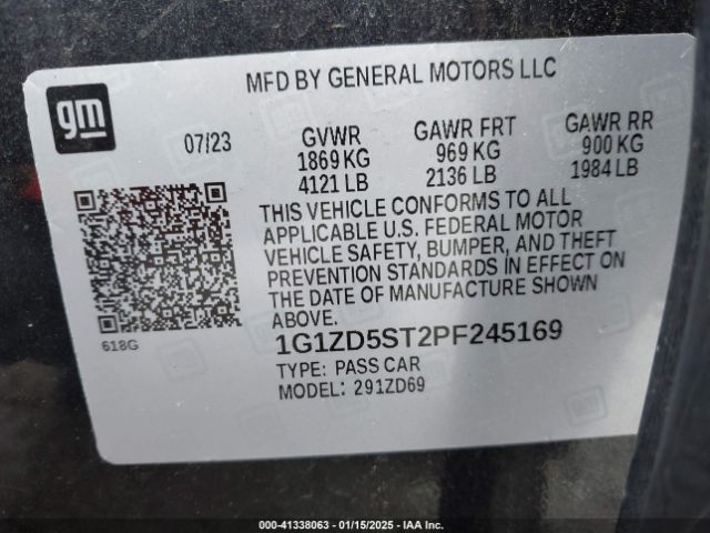 1G1ZD5ST2PF245169 Chevrolet Malibu Fwd 1lt
