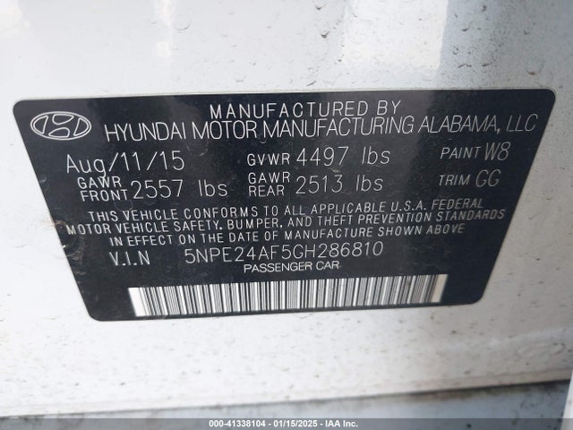 Hyundai SONATA SE 2016 5NPE24AF5GH286810 Image 9