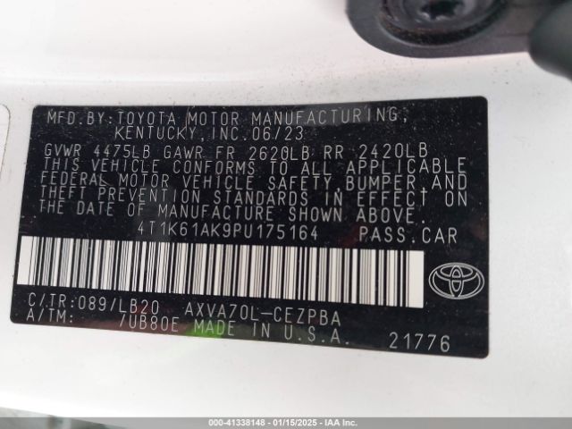 4T1K61AK9PU175164 Toyota CAMRY XSE