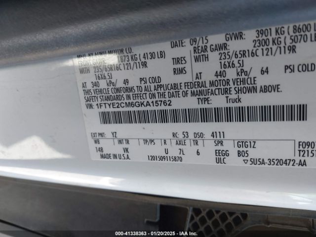 1FTYE2CM6GKA15762 Ford Transit-150