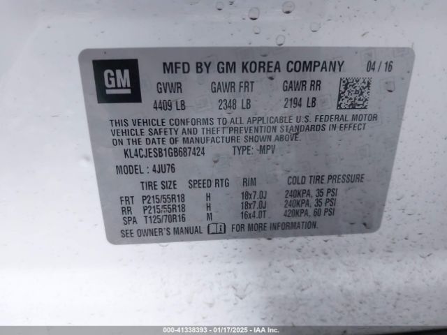KL4CJESB1GB687424 Buick Encore