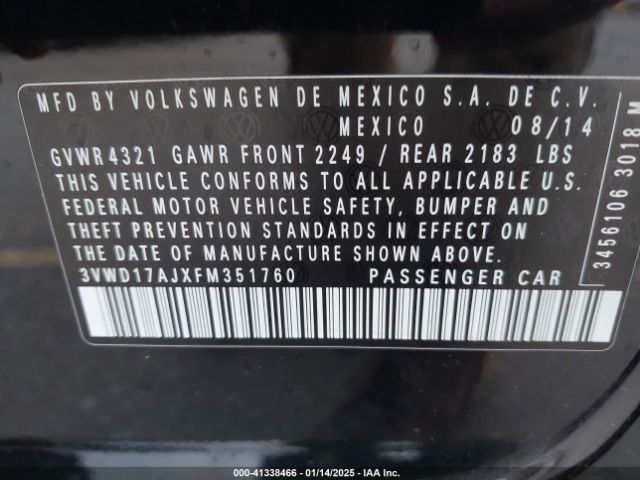 3VWD17AJXFM351760 Volkswagen Jetta 1.8t Se