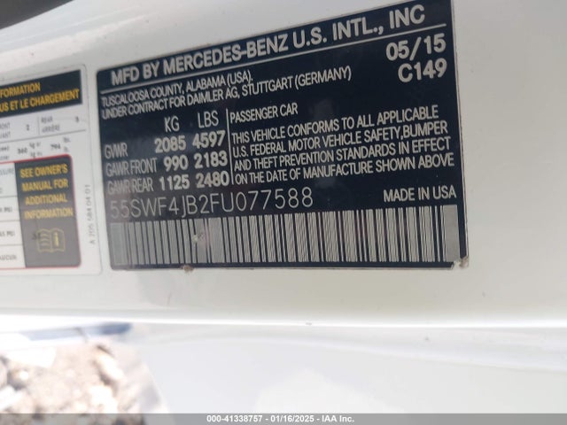 55SWF4JB2FU077588 Mercedes-Benz C 300