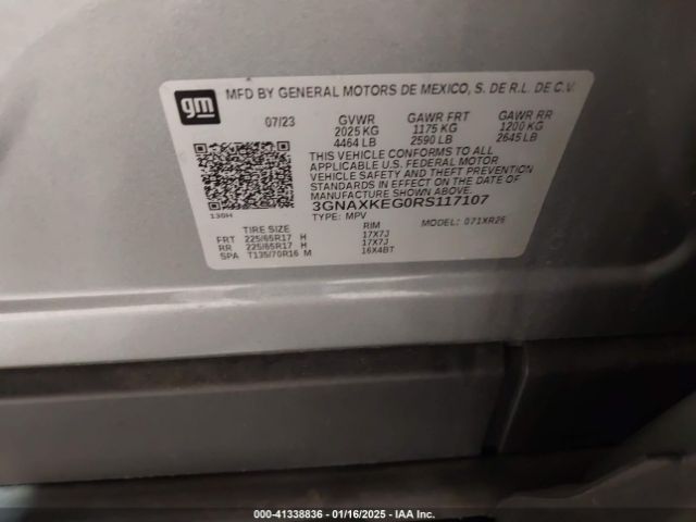 3GNAXKEG0RS117107 Chevrolet Equinox Fwd Lt