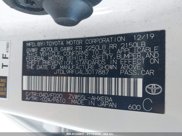 Toyota Prius Le Awd-e 2020 JTDL9RFU4L3017887 Image 9