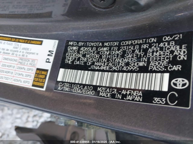 JTNA4MBE2M3140995 Toyota Corolla Xse