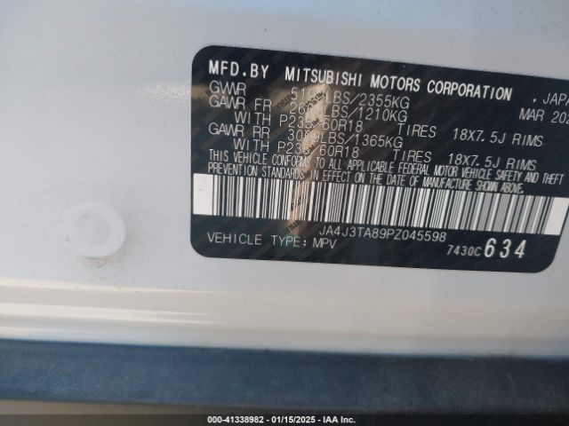2023 MITSUBISHI OUTLANDER JA4J3TA89PZ045598 Photo 8