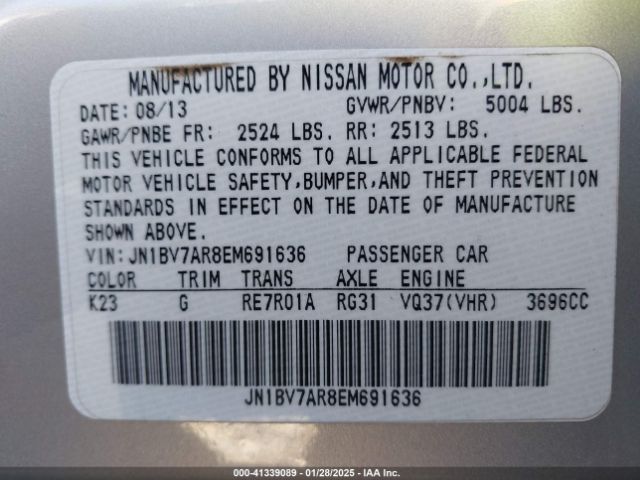 JN1BV7AR8EM691636 Infiniti Q50 Premium