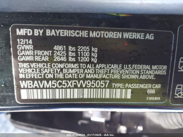 WBAVM5C5XFVV95057 BMW X1 Xdrive35i