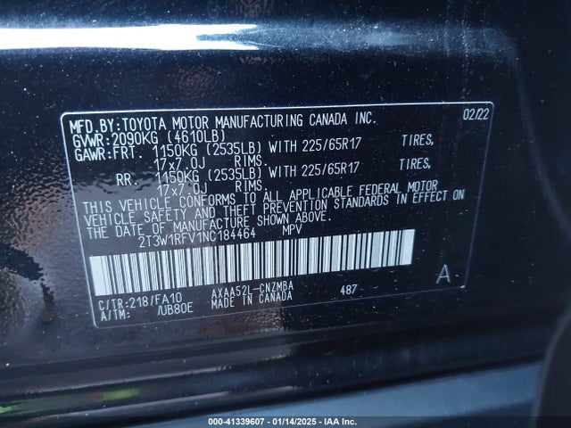 Toyota Rav4 Xle 2022 2T3W1RFV1NC184464 Image 9