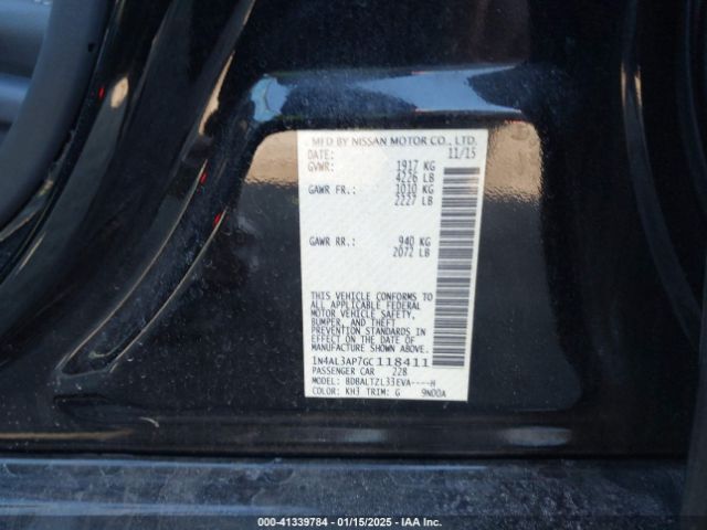1N4AL3AP7GC118411 Nissan Altima 2.5 Sl