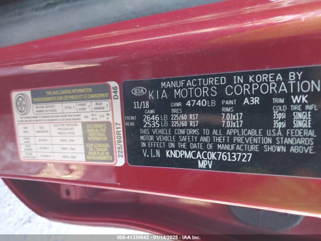 KIA Sportage Lx 2019 KNDPMCAC0K7613727 Image 9