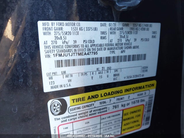 Ford Expedition Xlt 2021 1FMJU1JT7MEA47795 Image 9