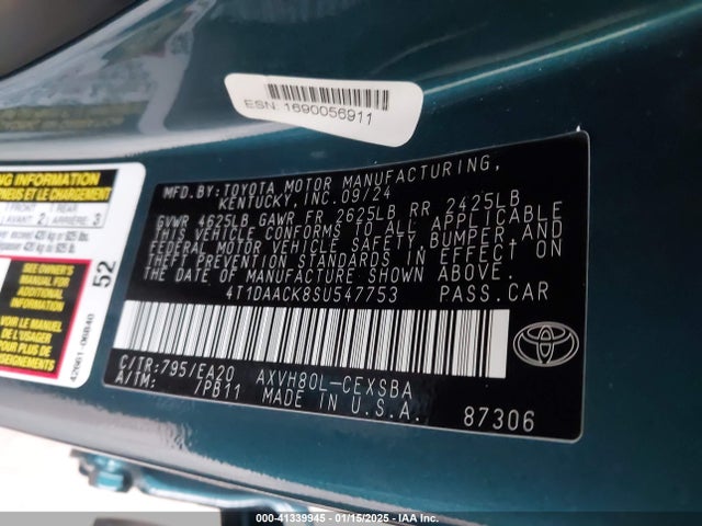 Toyota CAMRY SE 2025 4T1DAACK8SU547753 Image 9