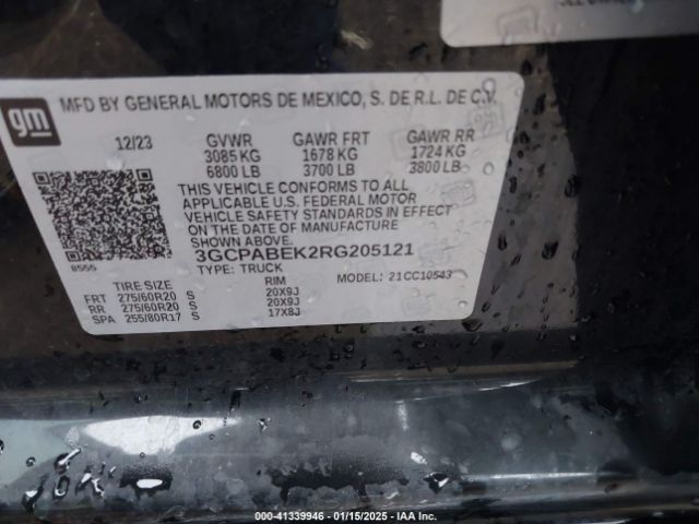 3GCPABEK2RG205121 Chevrolet Silverado 1500 2wd  Short Bed Custom
