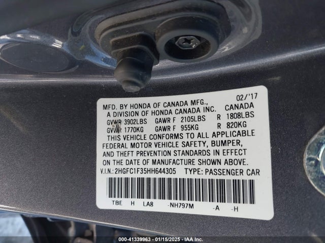 Honda Civic Ex-t 2017 2HGFC1F35HH644305 Image 9