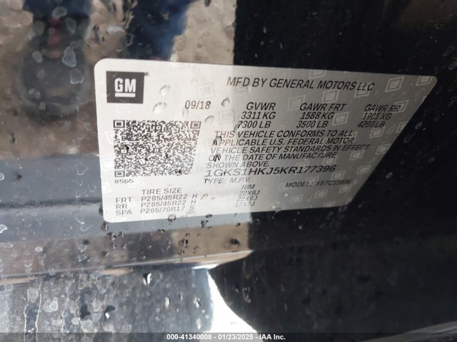 1GKS1HKJ5KR177396 GMC YUKON XL