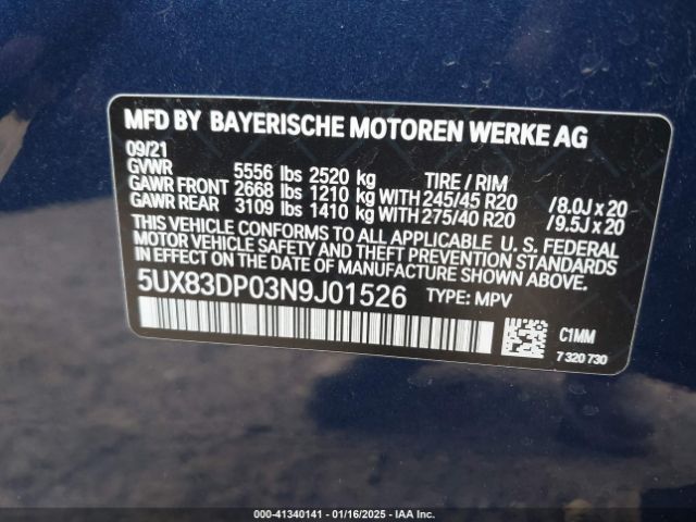 2022 BMW X3 5UX83DP03N9J01526 Photo 8
