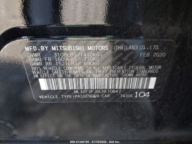 2020 MITSUBISHI MIRAGE G4 ML32F3FJ6LHF10647 Photo 8