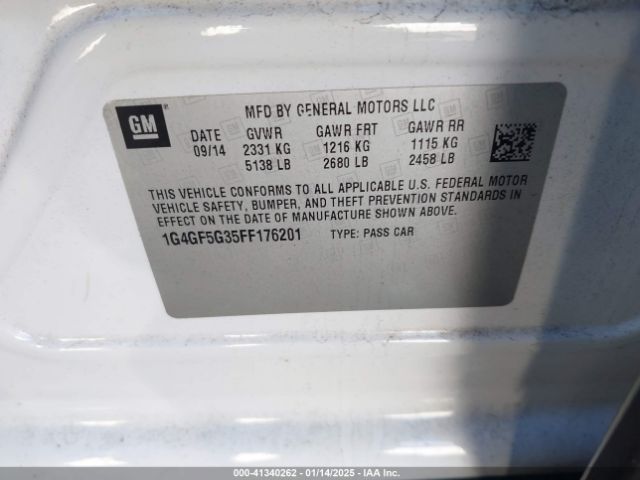 1G4GF5G35FF176201 Buick Lacrosse Premium Ii