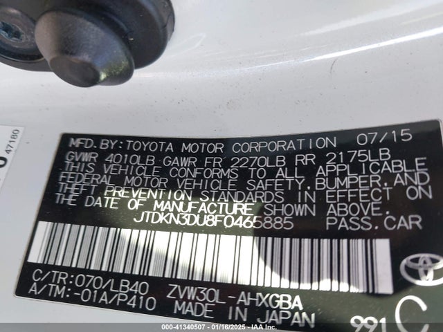 Toyota Prius Five 2015 JTDKN3DU8F0465885 Image 9
