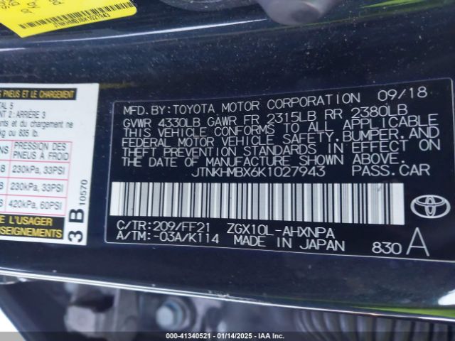 JTNKHMBX6K1027943 Toyota C-HR XLE