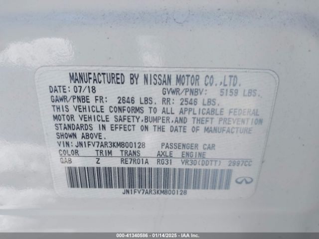 JN1FV7AR3KM800128 Infiniti Q50 3.0t Red Sport 400