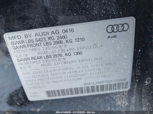 WA1L2AFP7GA139588 Audi Q5 2.0t Premium