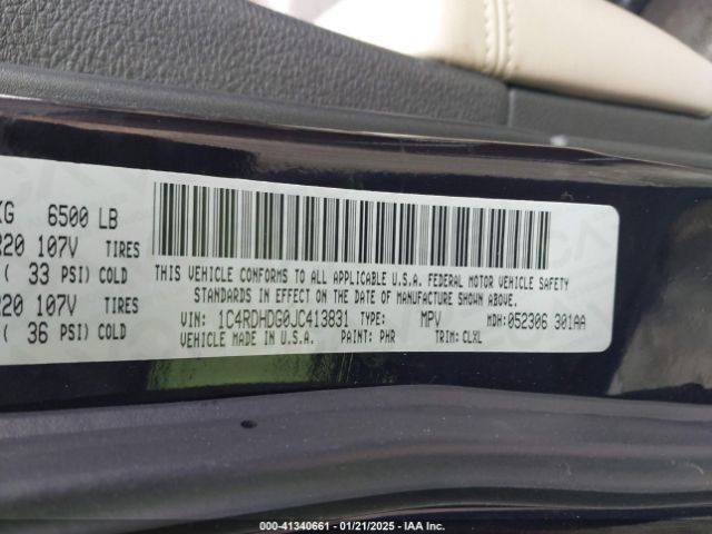 1C4RDHDG0JC413831 Dodge Durango Gt Rwd