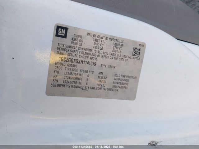 1GCZGGFGXH1141079 Chevrolet Express 3500 Work Van