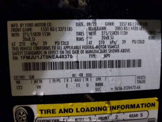1FMJU1JT0NEA48370 Ford Expedition Xlt