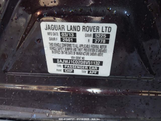 2013 JAGUAR XJ SAJWJ1CD2D8V51132 Photo 8