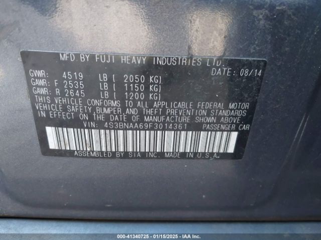 4S3BNAA69F3014361 Subaru Legacy 2.5i