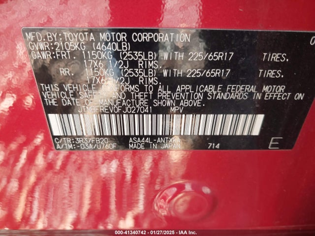 Toyota RAV4 LE 2015 JTMBFREV0FJ027041 Image 9