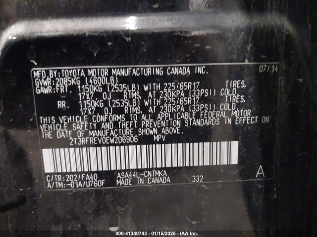 Toyota Rav4 Xle 2014 2T3RFREV0EW206906 Image 9