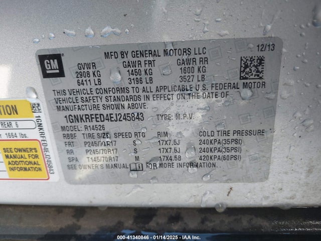 Chevrolet Traverse Ls 2014 1GNKRFED4EJ245843 Image 9