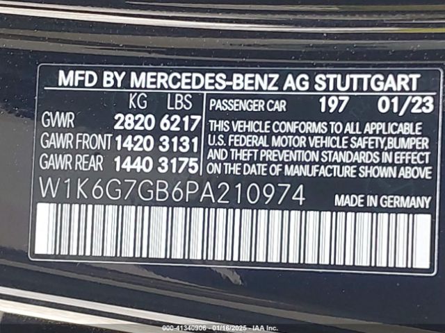 W1K6G7GB6PA210974 Mercedes-Benz S 580 4matic
