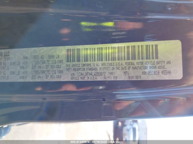 1C4HJXFN4LW283872 Jeep Wrangler Unlimited Rubicon 4x4