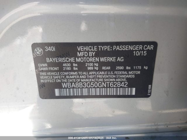 WBA8B3G50GNT62842 BMW 340i