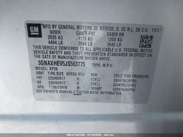 Chevrolet EQUINOX LS 2018 3GNAXHEV5JS563775 Image 9