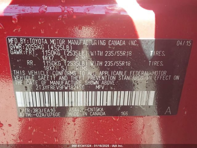2T3YFREV9FW182456 Toyota Rav4 Limited