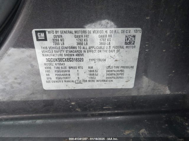 3GCUKSECXEG318320 Chevrolet Silverado 1500 1lz
