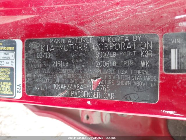 KNAFZ4A84E5059765 KIA FORTE EX