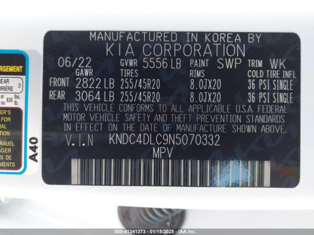 KNDC4DLC9N5070332 KIA Ev6 Gt-line