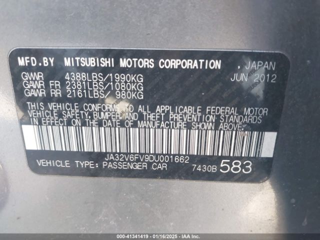 2013 MITSUBISHI LANCER JA32V6FV9DU001662 Photo 8